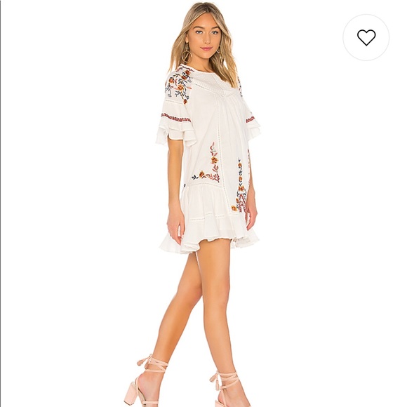 FREE PEOPLE PAVLO EMBROIDERED MINI DRESS, WHITE SIZE (NWT) - Picture 2 of 7